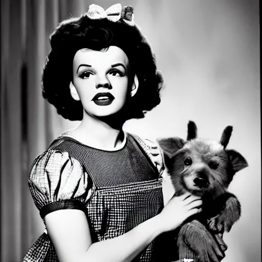 Prompt: portrait of judy garland as dorothy in wizard of oz