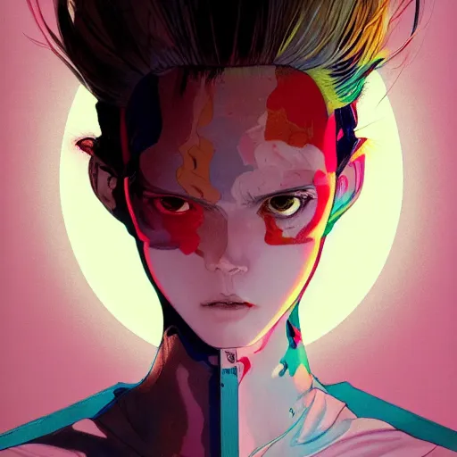 Image similar to prompt : fashion tv character portrait soft light painted by james jean and katsuhiro otomo and erik jones, inspired by akira anime, smooth face feature, intricate oil painting, high detail illustration, sharp high detail, manga and anime 1 9 9 9