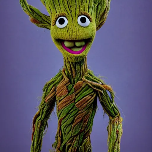 Image similar to groot in the muppet show