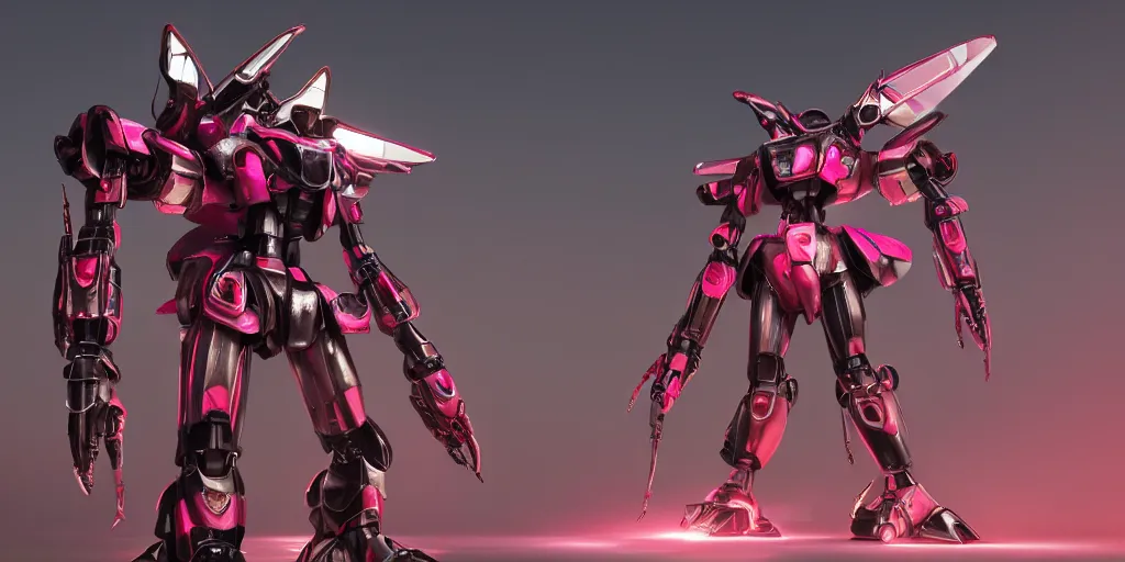 Prompt: a metal insect - like of female gundams like beetles is in pink and red collection by merriam, daniel, intricate mechanical details, futuristic, 2 k aesthetic, dramatic lighting, 4 k, 3 d octane render, provenance, detailed, trending on artstation