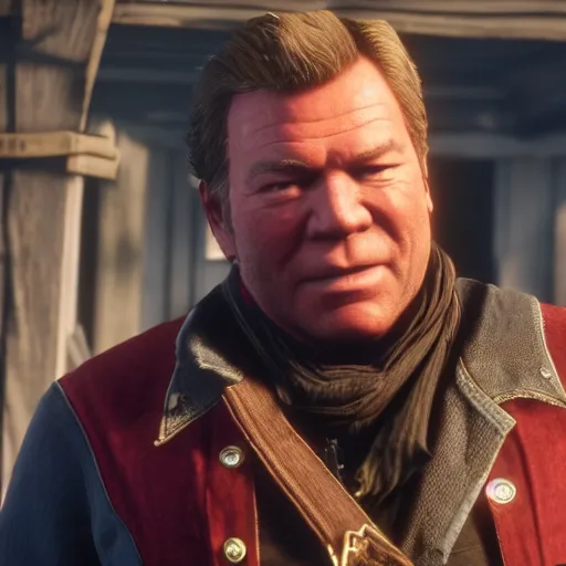 Prompt: william shatner stars as arthur morgan in the playstation 4 video game red dead redemption 2, beautiful screenshot