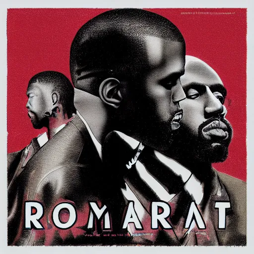 Prompt: Romanticism rap album cover for Kanye West DONDA 2 designed by Virgil Abloh, HD, artstation