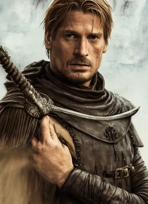 Prompt: jaime lannister, game of thrones, super highly detailed, professional digital painting, concept art, smooth, sharp focus, no blur, no dof, extreme illustration, unreal engine 5, photorealism, hd quality, 8 k resolution, cinema 4 d, 3 d, beautiful, cinematic, art by artgerm and greg rutkowski and alphonse mucha and loish and wlop
