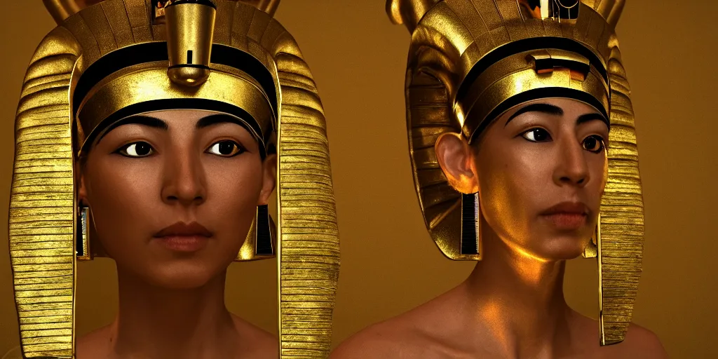 Image similar to a portrait of yoshi as tutankhamun, photorealistic, 8 k, highly detailed