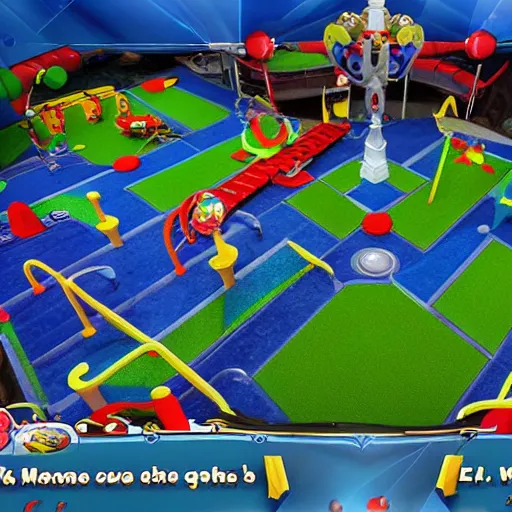 Image similar to gameplay screenshot of a mcdonald's playplace in elden ring