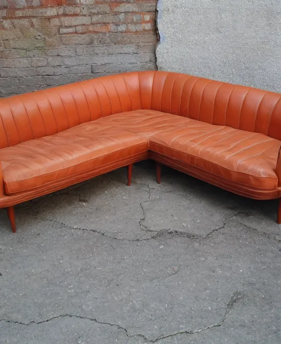 Image similar to , large couch, furniture design, wood, nostalgiacore, vintage, 1 9 5 0's decor, 1 9 7 0's decor, retro, maximalism,, groovy, low fi,