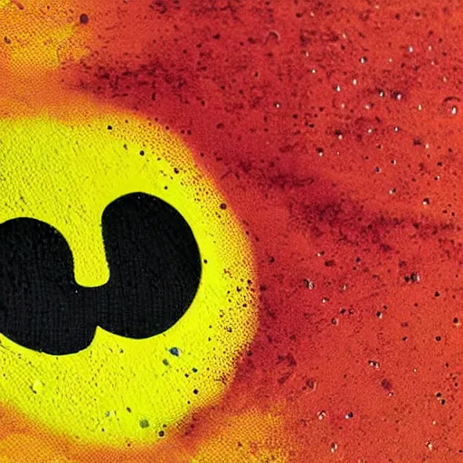 Image similar to logo of a paint splash on a smiley face