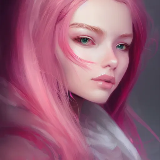 Image similar to teen girl, pink hair, gorgeous, amazing, elegant, intricate, highly detailed, digital painting, artstation, concept art, sharp focus, illustration, art by Ross tran