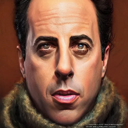 Image similar to the jerry seinfeld as a realistic d & d fantasy character, closeup portrait art by donato giancola and greg rutkowski, vintage retro, realistic face, digital art, trending on artstation, symmetry!!