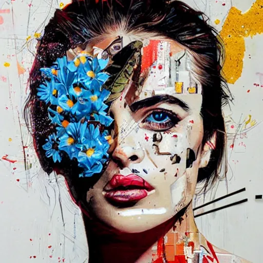 Prompt: portrait of a woman by Sandra Chevrier