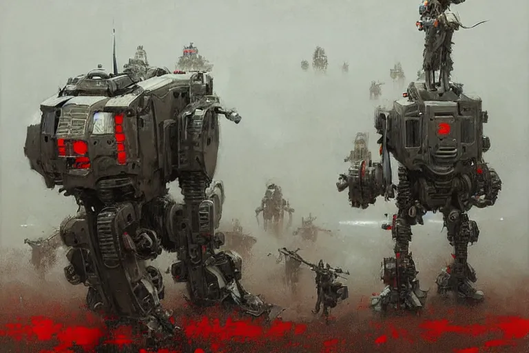 Image similar to mech art by jakub rozalski