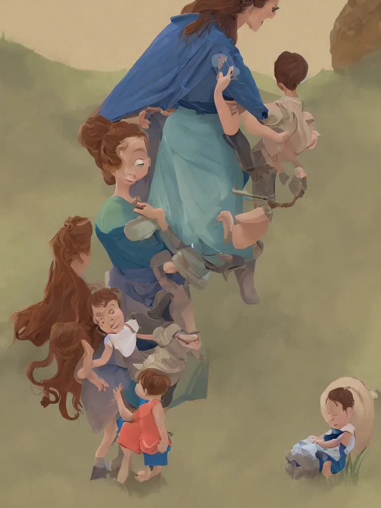 Prompt: motherhood by Disney Concept Artists, blunt borders, rule of thirds