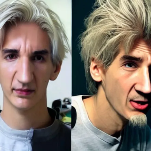 Image similar to xqc, big long nose, underbite