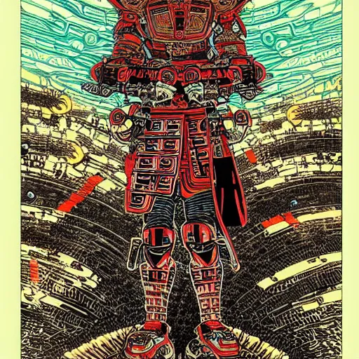 Image similar to cybernetic samurai by Yuko Shimizu