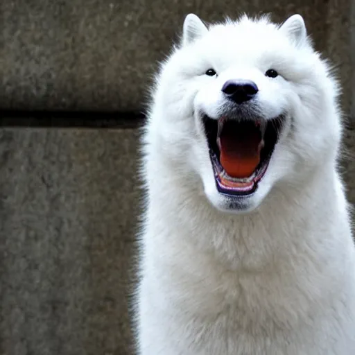 Prompt: godzilla, except he's a samoyed