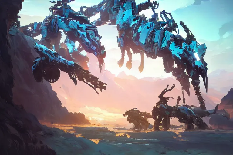 Image similar to sawtooth machine mecha animal beast robot of horizon forbidden west horizon zero dawn bioluminiscence, behance hd by jesper ejsing, by rhads, makoto shinkai and lois van baarle, ilya kuvshinov, rossdraws global illumination