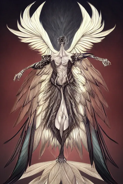 Image similar to a male harpy, symmetrical, highly detailed, digital art, sharp focus, trending on art station, anime art style