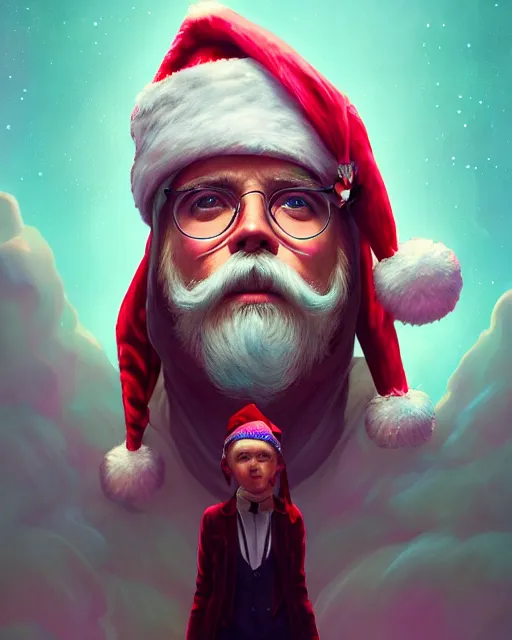 Prompt: highly detailed surreal vfx portrait of a candypunk santa, stephen bliss, unreal engine, greg rutkowski, loish, rhads, beeple, makoto shinkai and lois van baarle, ilya kuvshinov, rossdraws, tom bagshaw, alphonse mucha, global illumination, detailed and intricate environment