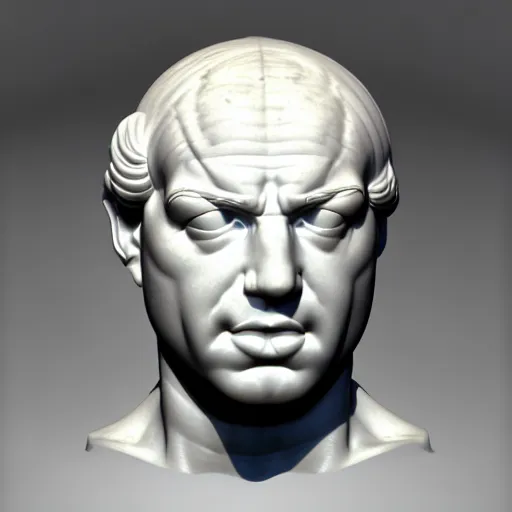 Image similar to 3 d sci - fi cgartist ambient occlusion rendering of a hyper realistic marble greek statuary head product photo white backdrop high key lighting by chris moore, by edward hopper, by col price, trending on artstation