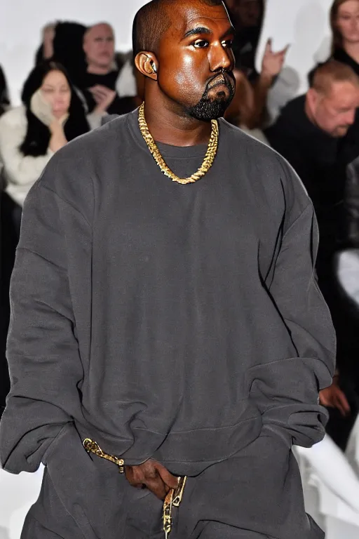 Image similar to kanye west wearing a kanye west, runway photo