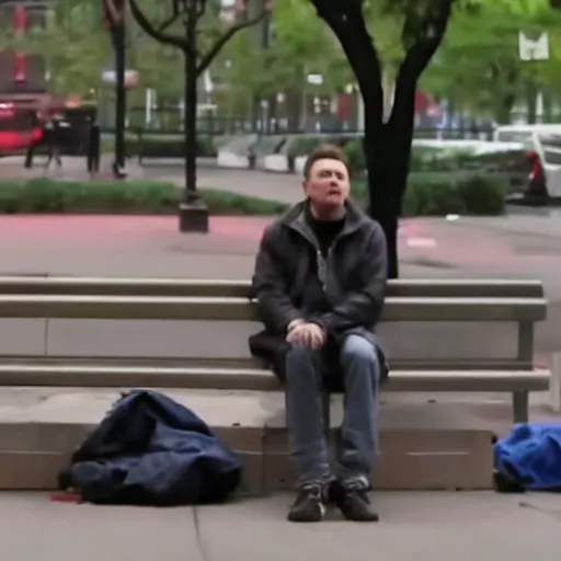 Prompt: homeless man new york city elon musk, 4k, award-winning cinematography