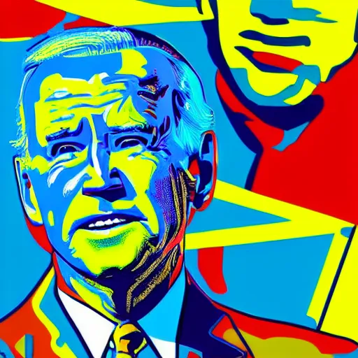 Prompt: Joe Biden colorful 1960s pop art