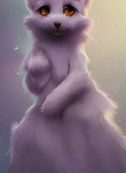 Prompt: adorable, brilliant, elegant, pastel texture, matte painting hyperpop cutest fuzzy furry portrait trending on pixiv