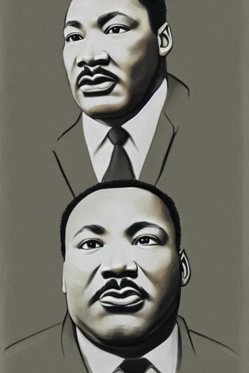 Image similar to ultra realistic Martin Luther King Jr. face portrait in the style of grant wood