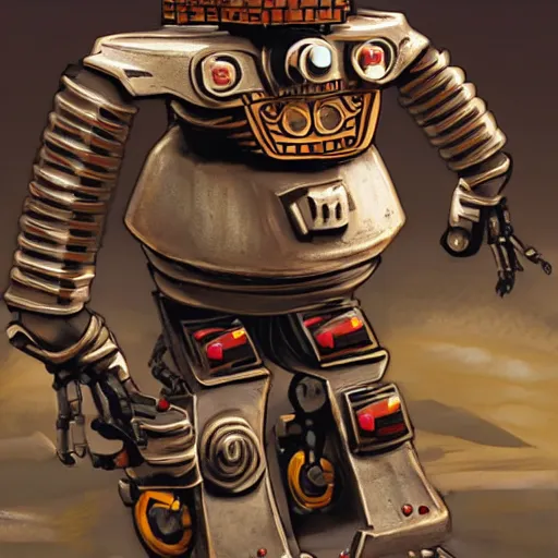 Prompt: incan war robot