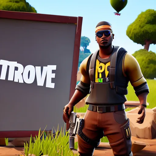 Image similar to artis rock as a fortnite character, screenshot from fortnite, 3 d unreal engine render