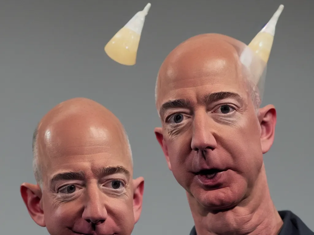 Prompt: jeff bezos as a conehead