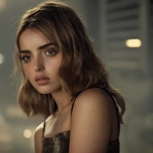 Prompt: a movie still of ana de armas in blade runner beautiful face, intricate, extremely detailed, modeling photography, 8 0 mm camera, body and face, rule of 3 rds, well proportioned