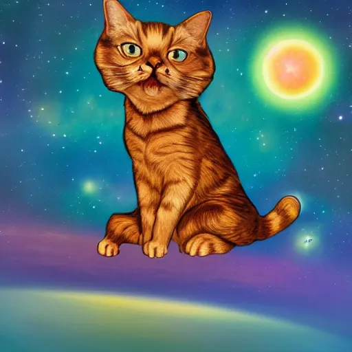 Prompt: a playful mind of astral cat