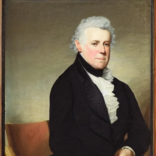 Prompt: michael beschloss, portrait by gilbert stuart