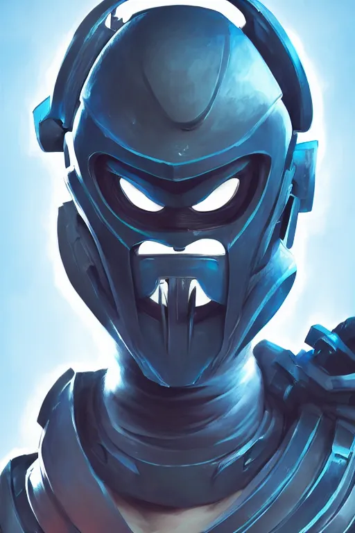 Image similar to epic mask helmet robot ninja portrait stylized as fornite style game design fanart by concept artist gervasio canda, behance hd by jesper ejsing, by rhads, makoto shinkai and lois van baarle, ilya kuvshinov, rossdraws global illumination radiating a glowing aura global illumination ray tracing hdr render in unreal engine 5