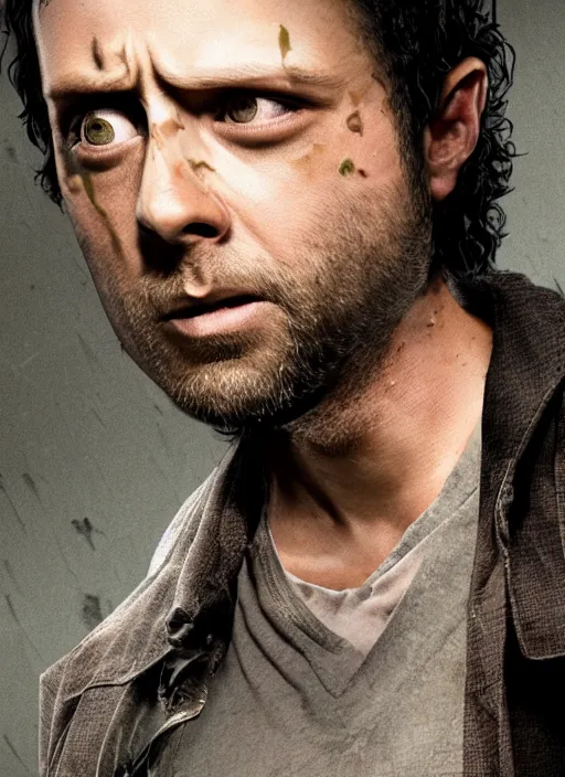 Image similar to joey from friends in the walking dead, face enhance, realistic, shaun of the dead, izombie, ultra detailed, octane render, lovecraftian, horror, dead space, the walking dead