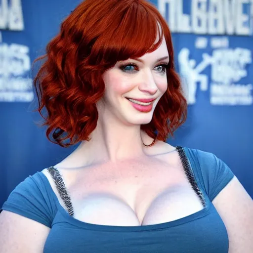 Image similar to christina hendricks from back with jorts,