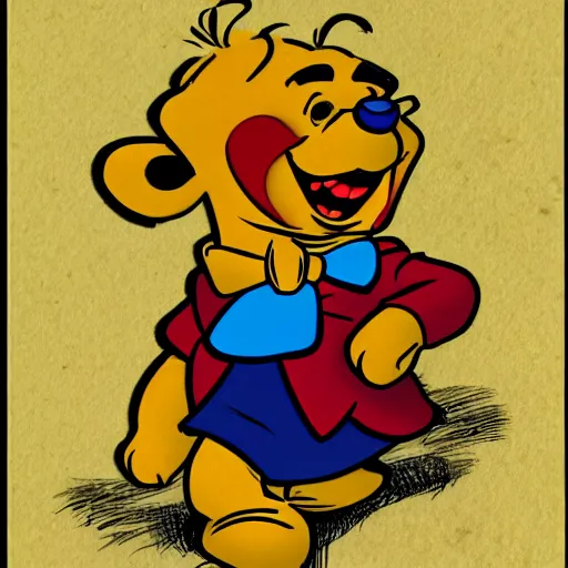 Image similar to winnie the poo as the joker