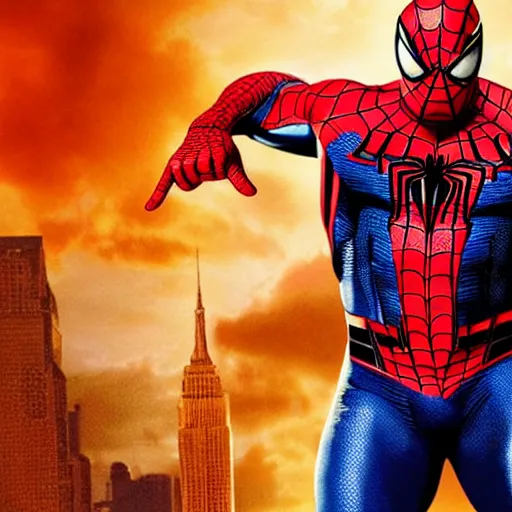 Image similar to dwayne johnson as spiderman