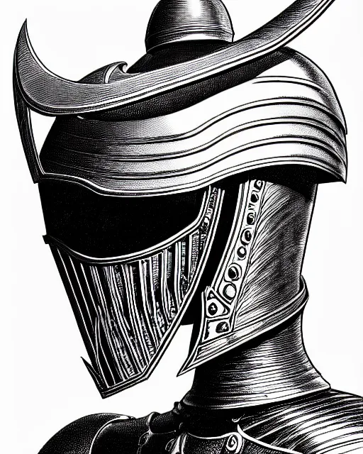 Prompt: a line drawing of an old knight by basil wolverton, trending on artstation, realistic rendering