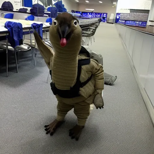 Prompt: goose dressed as fbi