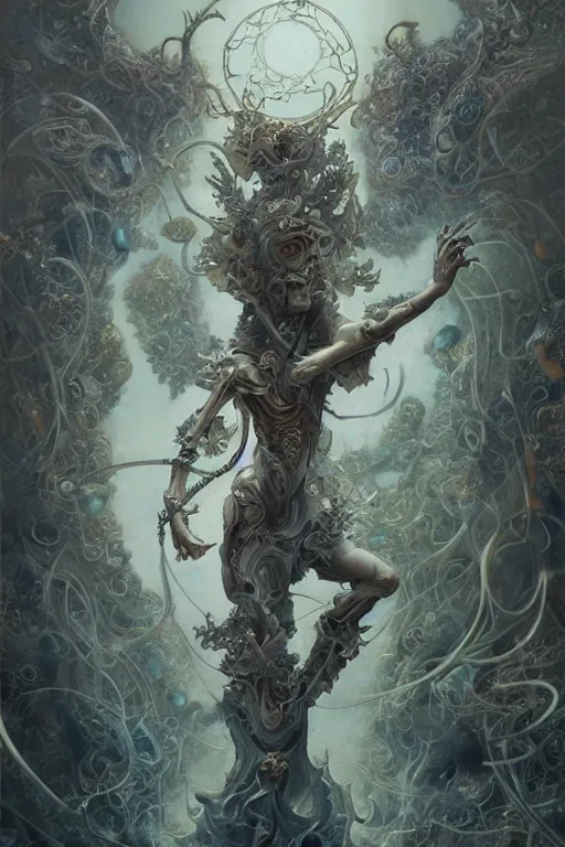 Image similar to the world, tarot card, fantasy drawing made of fractals, ultra realistic, wide angle, intricate details, highly detailed by peter mohrbacher, hajime sorayama, wayne barlowe, boris vallejo, aaron horkey, gaston bussiere, craig mullins