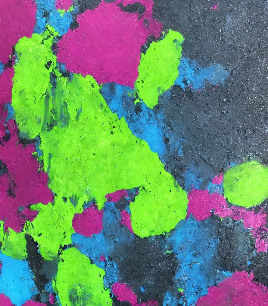 Prompt: driping dry oil paint, molten plastic, lime green, dark pink grey, light grey blue, realistic, 8 k