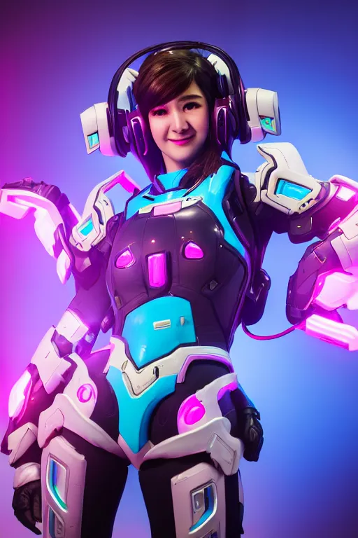 Prompt: d. va from overwatch as a real person, studio lighting, high detail, dramatic lighting, 4 k, 8 k, hdr