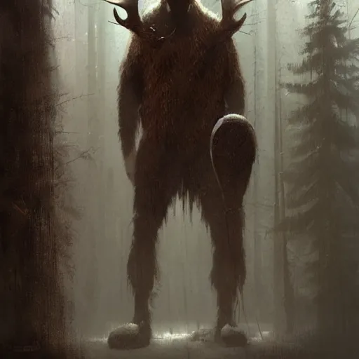 Prompt: anthropomorphic moose man by greg rutkowski