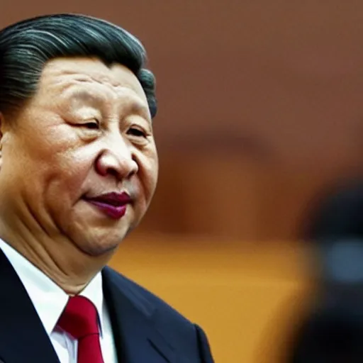 Image similar to Xi Jinping looking like Winnie the Pooh, parody