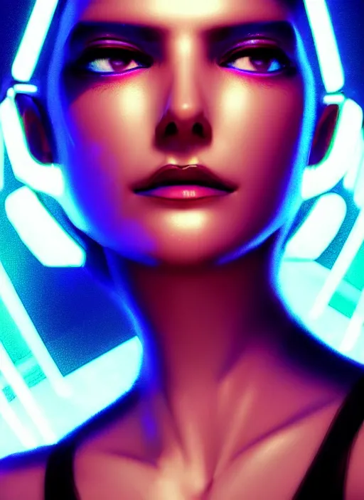 Image similar to a latino female humanoid, cyber neon lighting, futurism, cyberpunk high fashion, glamor profile pose, hyper photorealistic, intricate futuristic jewelry, crispy quality, digital photography, trending in artstation, trending in pinterest, cinematic, 4 k ultra hd, art by pascal blanche, art by greg rutkowski,