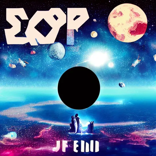 Prompt: the end of space, j - pop album cover art by minami