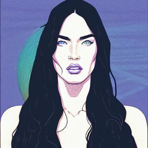 Image similar to “ megan fox retro minimalist portrait by jean giraud, moebius starwatcher comic, 8 k ”