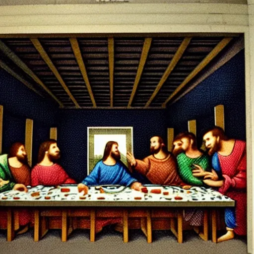 Image similar to the last supper at mcdonalds